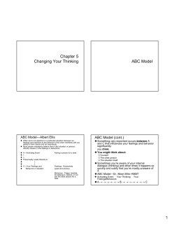 Chapter 5 Changing Your Thinking ABC Model