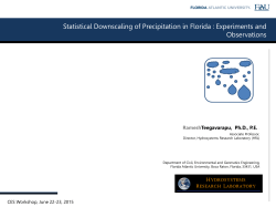 tatistical Downscaling of Precipitation in FL
