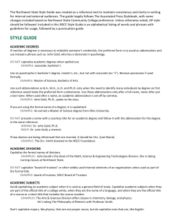 style guide - Northwest State Community College