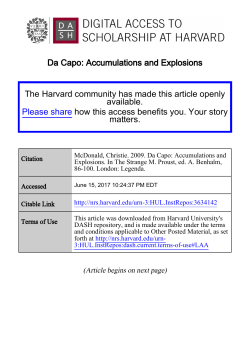 Da Capo: Accumulations and Explosions The Harvard community