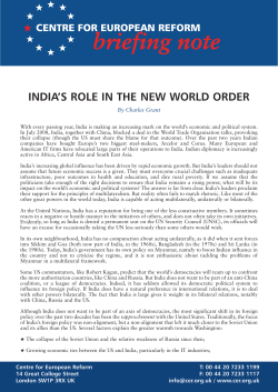 India`s role in the new world order