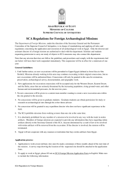 SCA Regulations for Foreign Archaeological Missions