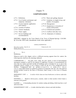 Chapter 75 CAMPGROUNDS - Town of Pleasant Springs