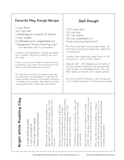 Play Dough and Modeling Clay Recipes
