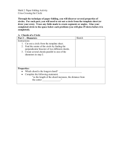 Math 2: Paper folding Activity Criss-Crossing the Circle Through the