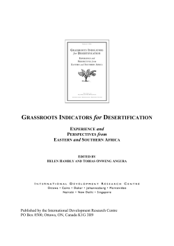 Grassroots indicators for desertification