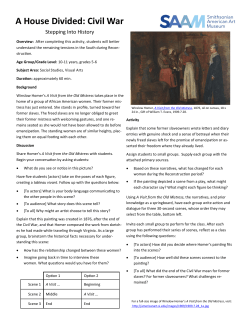 A House Divided: Civil War Stepping Into History Lesson, Grades 5-6