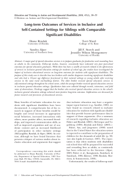 Long-term Outcomes of Services in Inclusive and Self - CEC-DADD