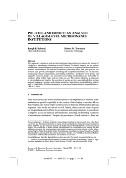 Policies and Impacts: An Analysis of Village