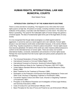 human rights, international law and municipal courts