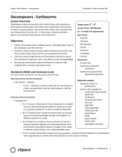 Decomposers -‐ Earthworms