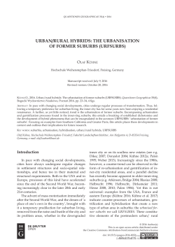 urban/rural hybrids: the urbanisation of former suburbs