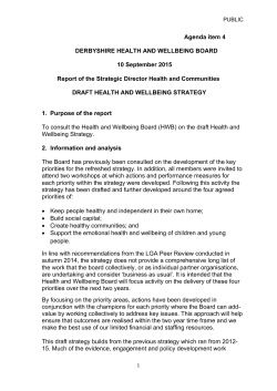 Derbyshire Health and Wellbeing Strategy 2015-17