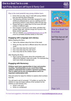 One Is a Snail Ten Is a Crab