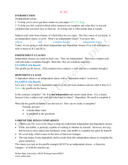 Independent and Dependent Clauses