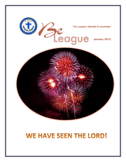 January 2013 - The Catholic Women`s League of Canada