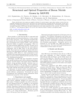 Structural and Optical Properties of Boron Nitride Grown by MOVPE