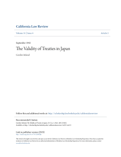 The Validity of Treaties in Japan