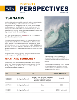 Perspectives &ndash; Tsunamis