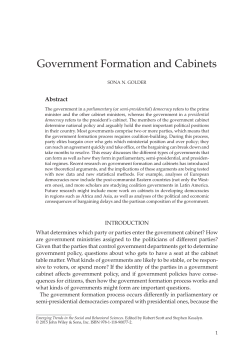 Government Formation and Cabinets