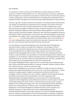 Dear Sir/Madam, I am writing you in order to convey you of the