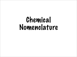 Chemical Nomenclature