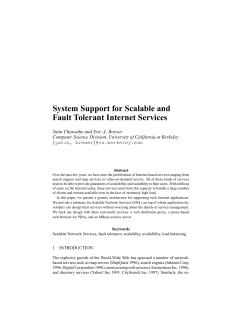System Support for Scalable and Fault Tolerant Internet Services