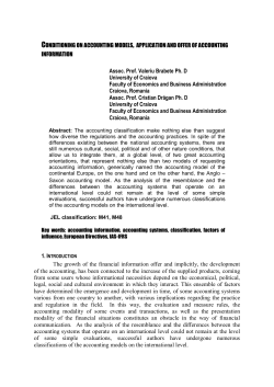 CONDITIONING ON ACCOUNTING MODELS