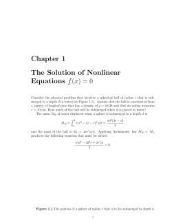 Chapter 1 The Solution of Nonlinear Equations f(x)=0