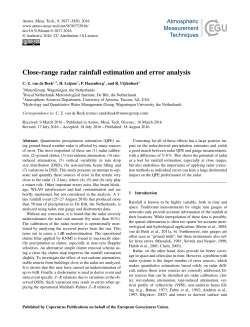 Close-range radar rainfall estimation and error analysis