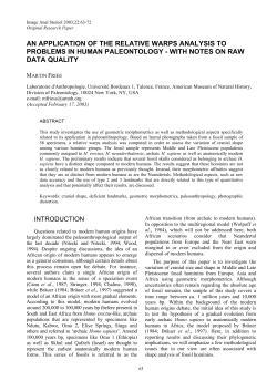 an application of the relative warps analysis to problems in human