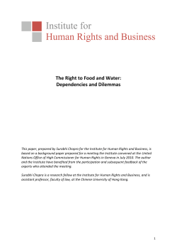 The rights to food and water: dependencies and dilemmas