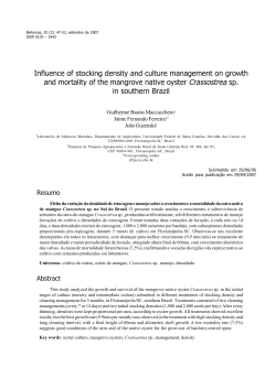 Influence of stocking density and culture management on growth