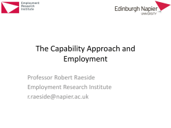 The Capability Approach and Employment