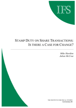 Stamp duty on share transactions: is there a case for change?