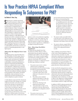 Is Your Practice HIPAA Compliant When Responding To Subpoenas
