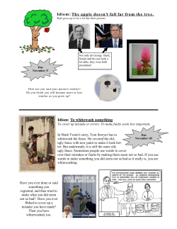 Idiom: To whitewash something . Idiom: The apple doesn`t fall far