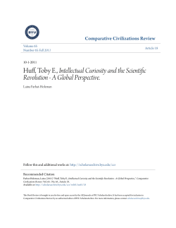 Huff, Toby E., Intellectual Curiosity and the Scientific Revolution