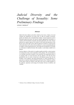 Judicial Diversity and the Challenge of Sexuality