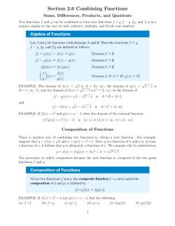 Section 2.6 Combining Functions