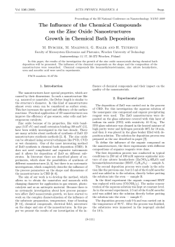 The Influence of the Chemical Compounds on the Zinc Oxide