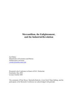 Mercantilism, the Enlightenment, and the