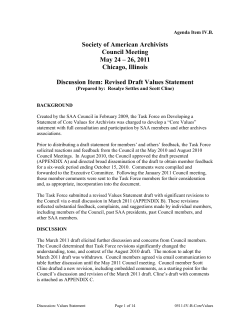 Agenda Item TK - Society of American Archivists