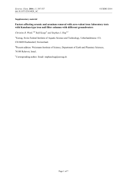 Factors affecting arsenic and uranium removal with zero