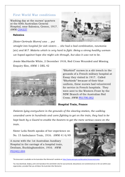 Conditions: First World War