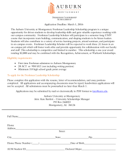 Application Deadline: March 1, 2016 The Auburn University