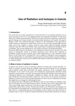 Use of Radiation and Isotopes in Insects