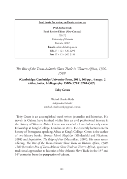 The Rise of the Trans-Atlantic Slave Trade in Western Africa, 1300