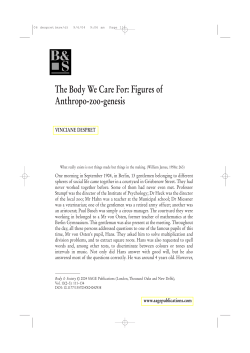 The Body We Care For: Figures of Anthropo-zoo