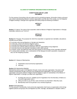 ALLIANCE OF NIGERIAN ORGANIZATIONS IN GEORGIA INC